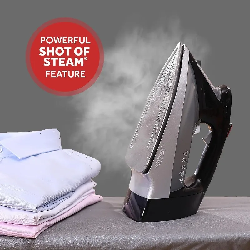 1700W Digital Steam Iron, 11-Heat Settings, Multi-Color LCD Display Screen, Precision Ironing, 8' Retractable Cord