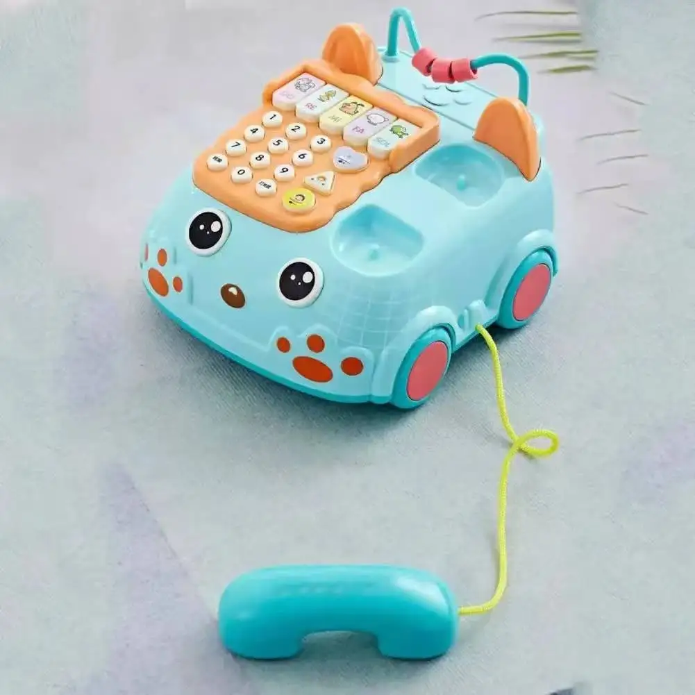 Over 3 Years Old Kids Cartoon Car Phone Sound Light Montessori Musical Piano Phone Toys For Baby 0 6 12 Months