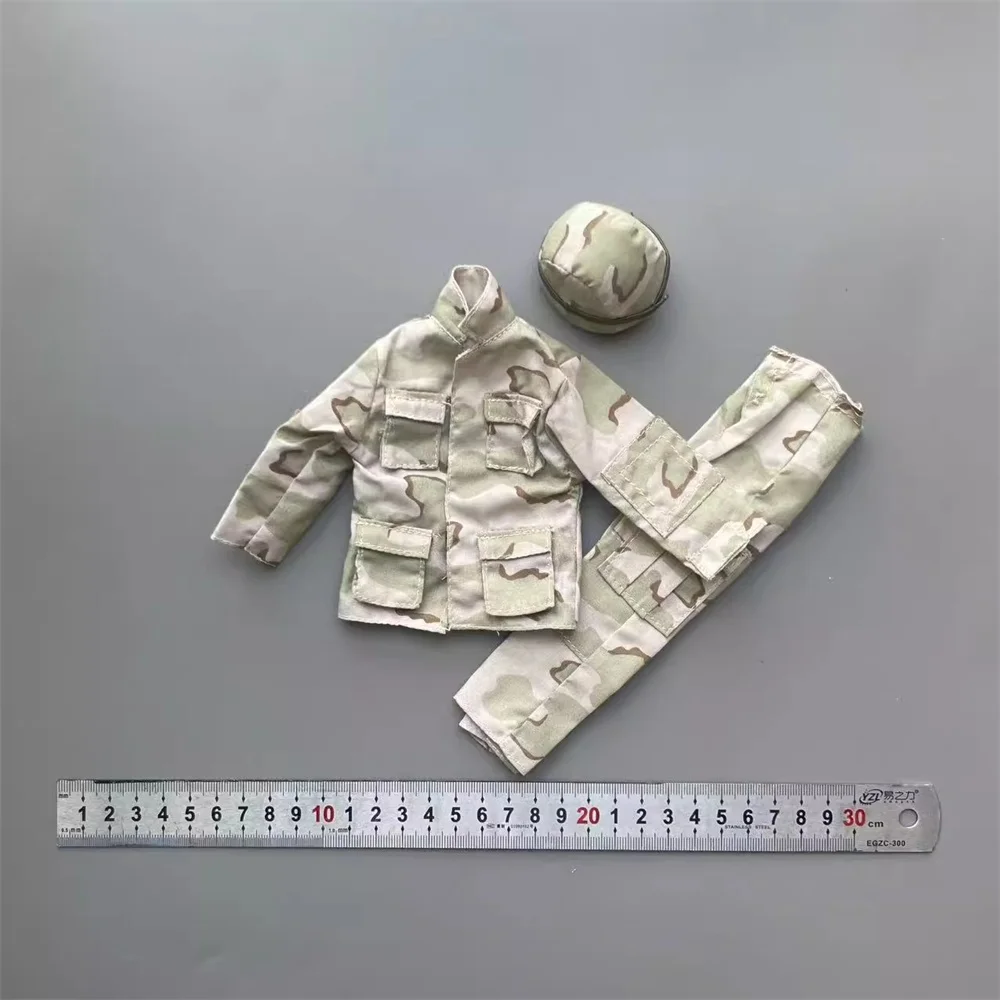 Best Sell 1/6th Modern US. Soldier Doll CAMO Uniform Coat Tops Helmet Accessories For 12" DID DAM COO HT Action Figure Collect