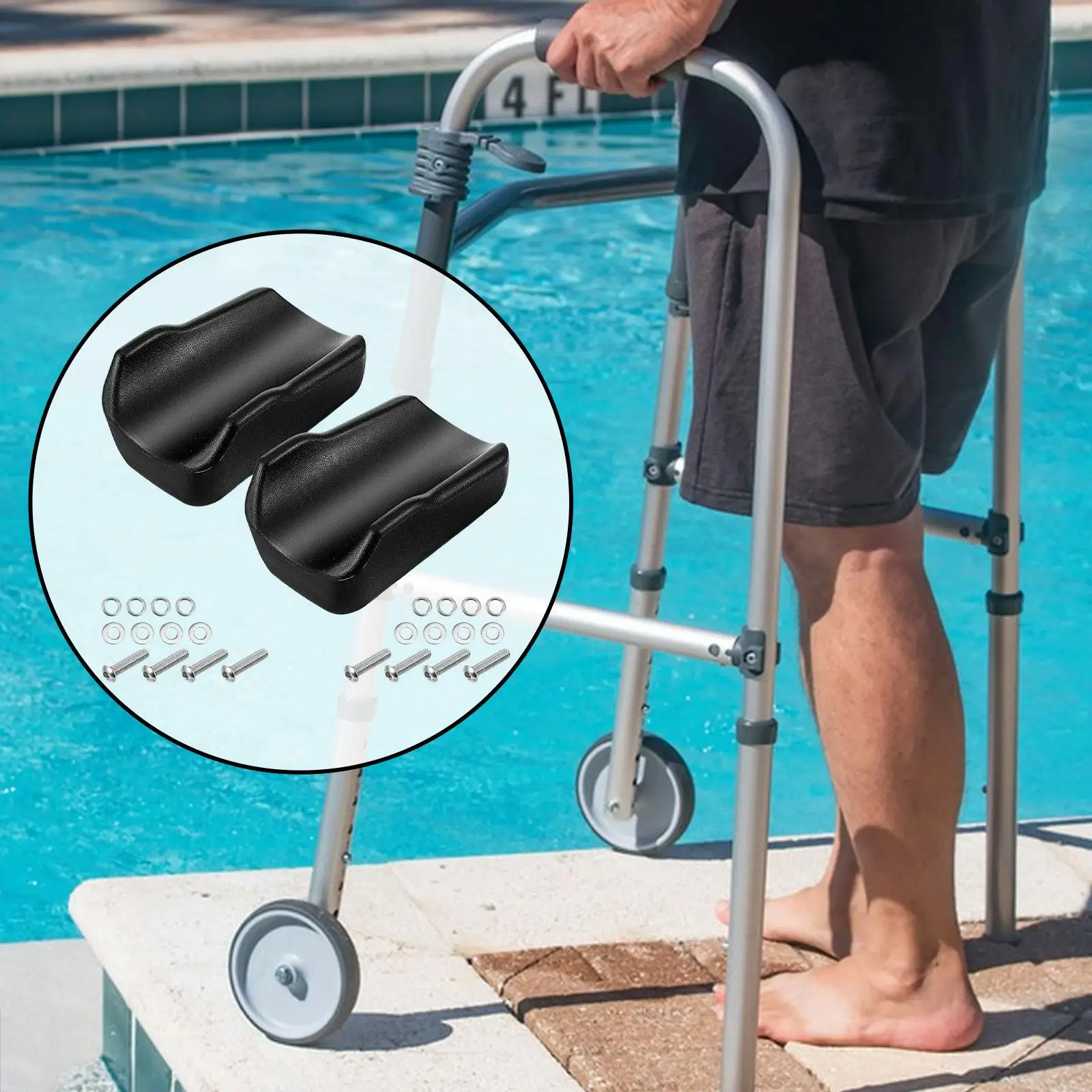 2Pcs Walker Armrest Pad Padded Comfortable Soft,Elbow,Walker Handle Coushions,Upright Walker Forearm Pad Stand up Handle Cushion