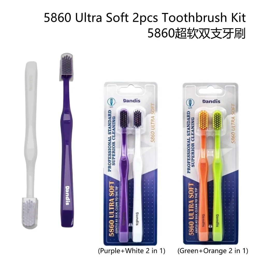 Dental Toothbrush 5860 Ultra Soft 2 in 1 Toothbrush Kit Oral Care Teeth Cleaner