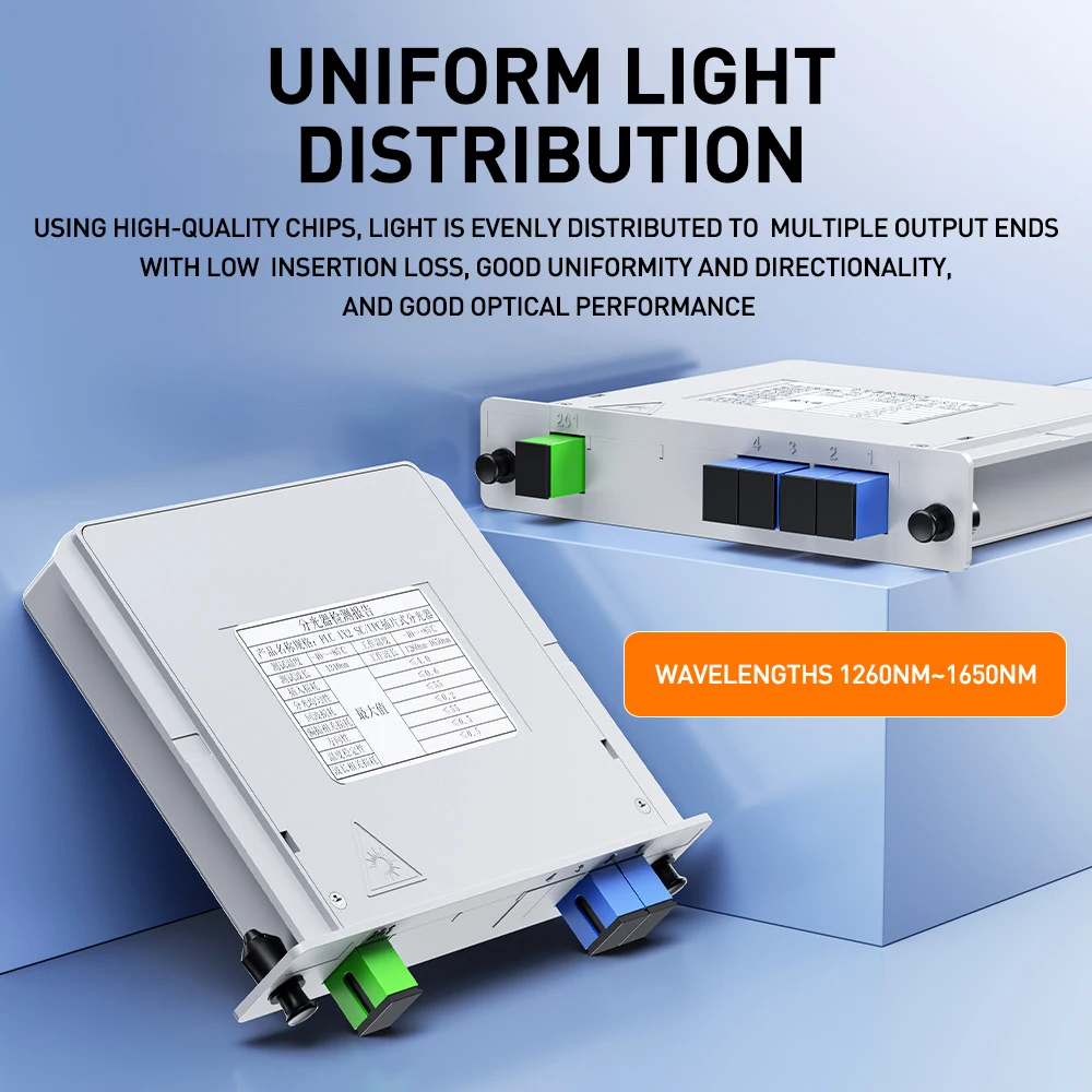 ZoeRax SC/APC إلى UPC صندوق مقسم الألياف البصرية (1 إلى 2/4/8/16) بطاقة كاسيت إدخال PLC الفاصل FTTH مقرنة الألياف الفاصل