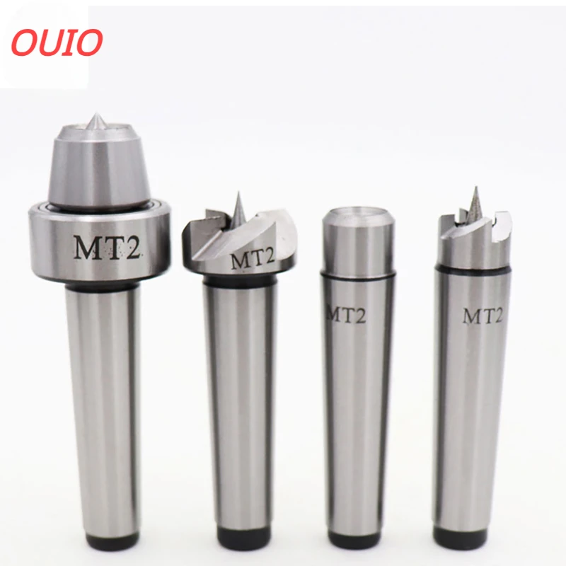 4Pcs Set Mt2 Live Center Drive Spur Driver Dead C Enter with Wooden Case for Metalworking Wood Lathe Turning Tools