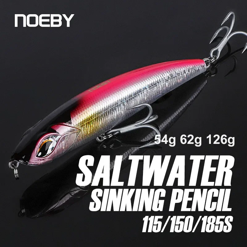 NOEBY Sinking Pencil Fishing Lure 115mm 54g 150mm 62g 185mm 126g Wobblers Artificial Hard Baits for Bass Trolling Fishing Lures