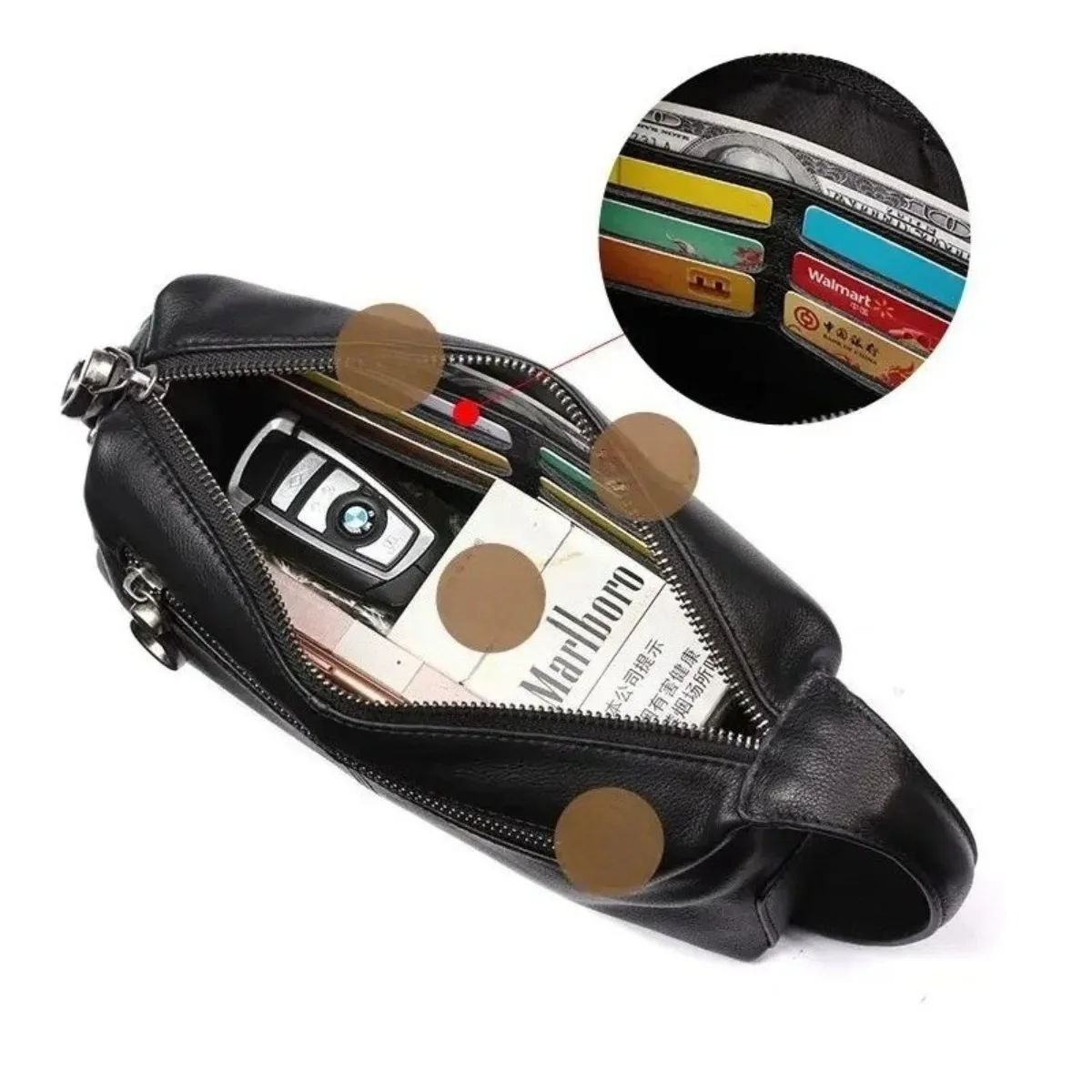 حقائب يد أصلية للرجال من الجلد الطبيعي بمقبض كبير على شكل بقرة حقائب يد فاخرة للأعمال محافظ رجالية عصرية غير رسمية ومحافظ نقدية