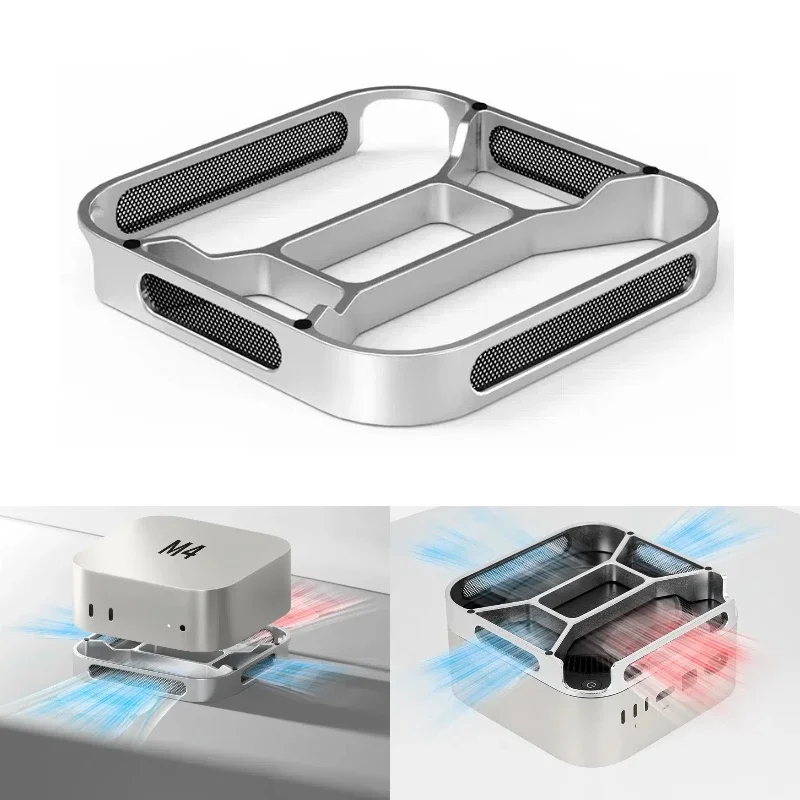 

Алюминиевый охлаждающий кронштейн для настольного планшета для Mac mini M4/M4 Pro, поднимающая рамка, кронштейн для рассеивания тепла, охлаждающий держатель, док-станция