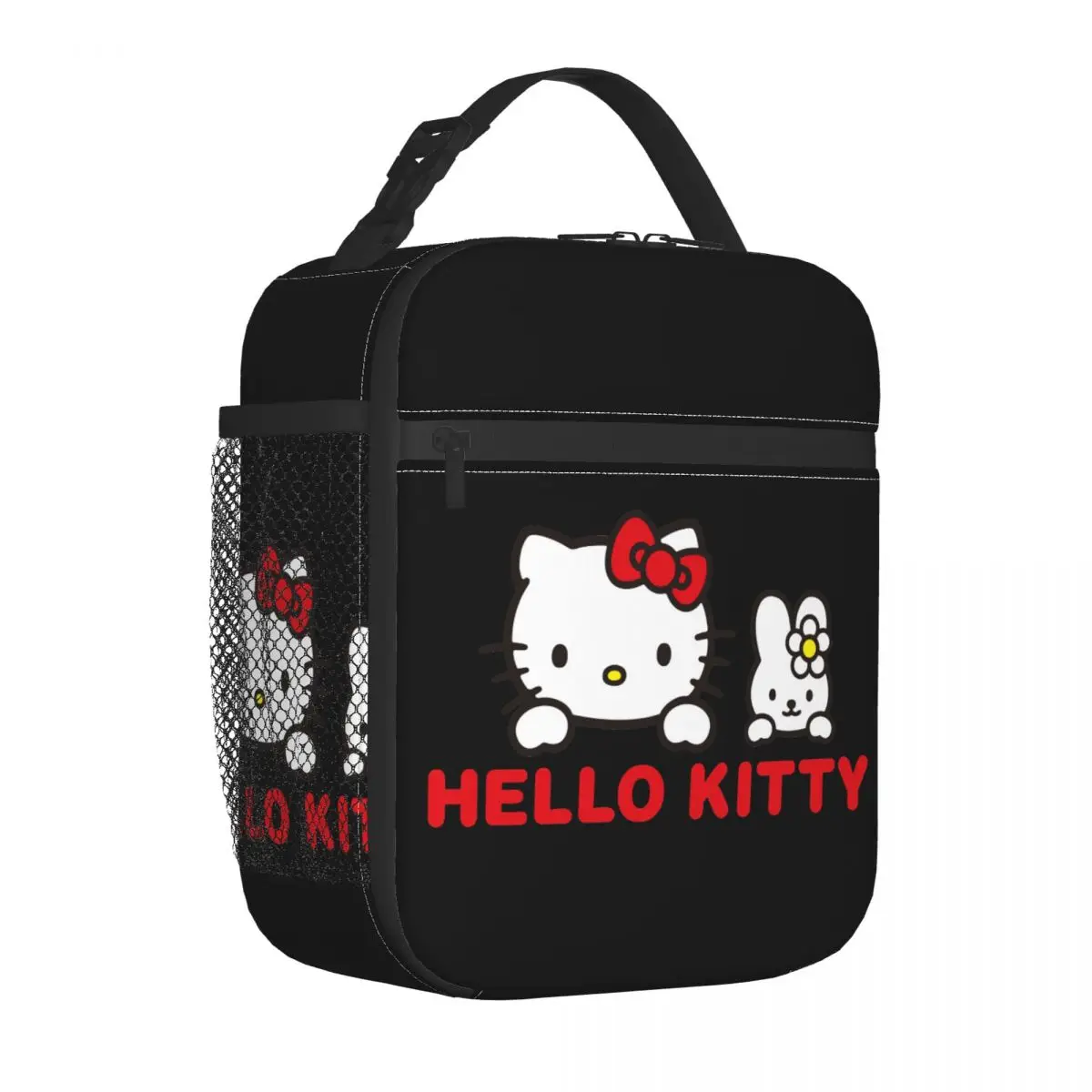 Custom Hello Kitty Cat Resuable Lunch Box for Women Leakproof Cooler Thermal Food Insulated Lunch Bag Office Work