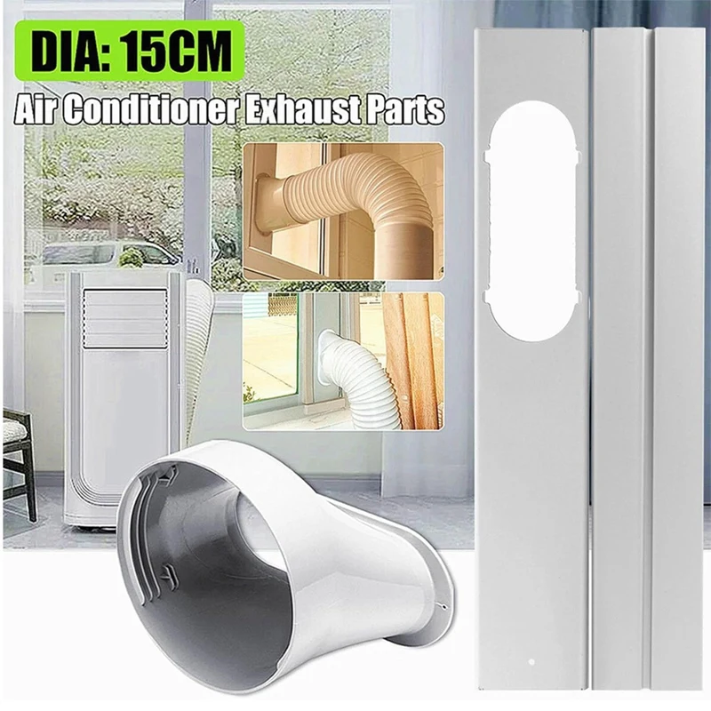 AB15-Exhaust Hose Adapter Kit For Portable Air Conditioner,Adjustable Window Sealing Plate Window Slide Kit,Air Vent Kit