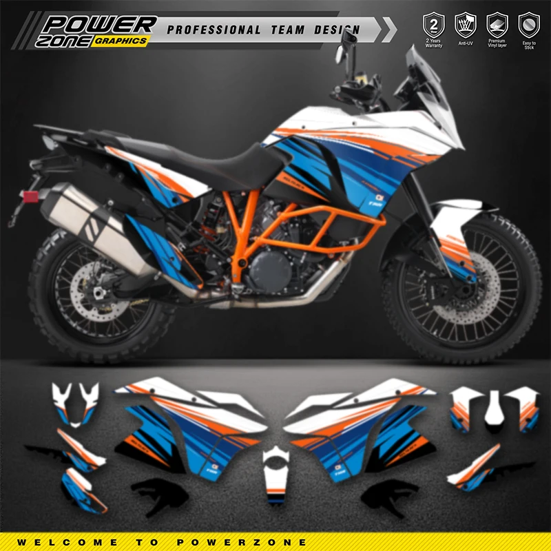

PowerZone Custom Graphics Backgrounds Decals for SUPERMOTO Stickers Kit For ADVENTURE ADV S ADV R 2003-2016 1050 1090 1190 10