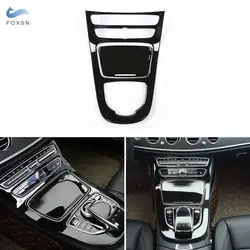 For Mercedes Benz E Class W213 2016 2017 2018 Car Interior Accessories Center Console Gear Shift Panel Cover Trim Bright Black