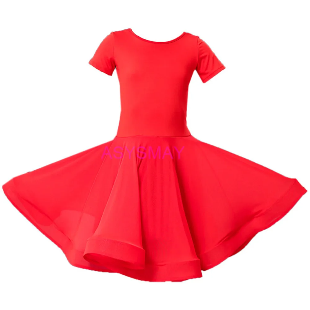 فستان رقص لاتيني للفتيات المهنية للأطفال ملابس رقص السالسا للأطفال فساتين التانغو الحمراء فستان أداء مرحلة الرقص