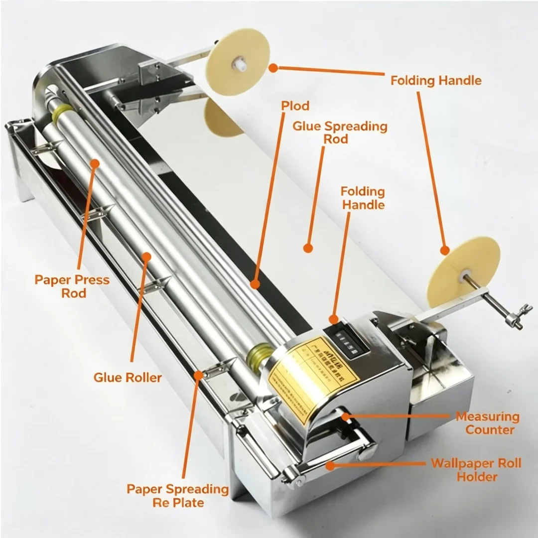 Digital Automatic Wallpaper Gluing Machine Adjustable Paste Coating Thickness Stainless Steel Wall Paper Paste Coater