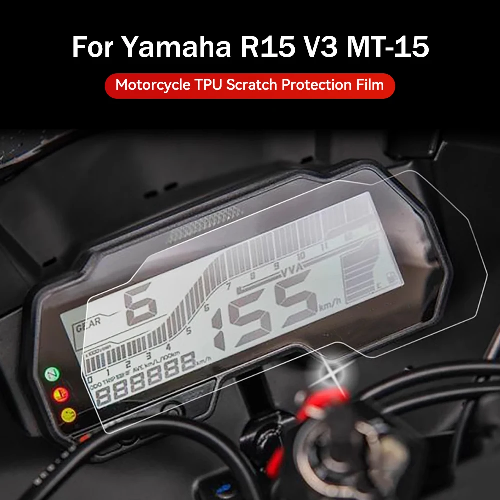 TPU Kratzschutz Film Motorrad Dashboard Screen Protector Abdeckung Für Yamaha R15 V3 17-20 MT-15 18-20 Motorrad Teil – Detail 1