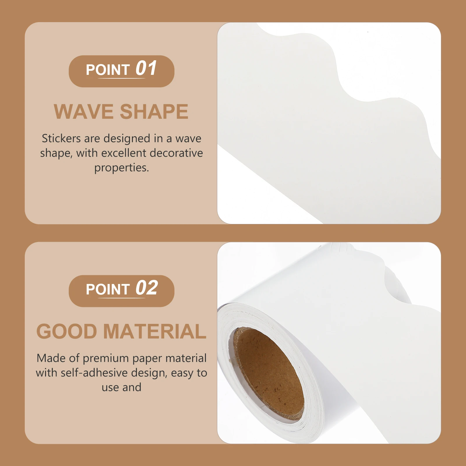 

1 Roll Scalloped Border Paper For Bulletin Board Blackboard Classroom Decorative Trim Removable Festival Cartoon Wear-Resistant