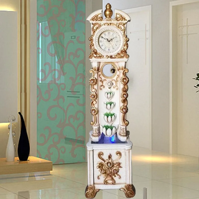 Floor-to-ceiling table, living room floor clock, vertical clock, large standing, European antique desk, next to the TV cabinet,