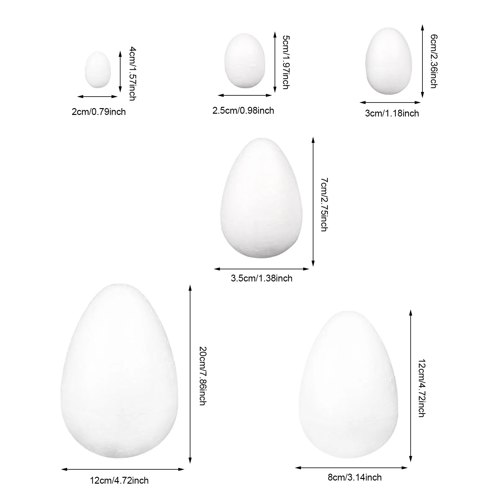 43Pcs DIY Easter Egg Foams Decorations Unpainted Blank Graffiti Eggs for Painting Craft Supplies Festival Ornament Easter