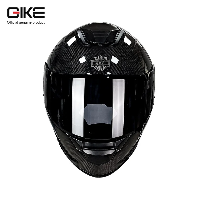 Qike Carbon Fiber Motorcycle Helmet Motorcycle Personalized Lightweight Full Coverage All SeasonsUltra Light Men's Full Helmet