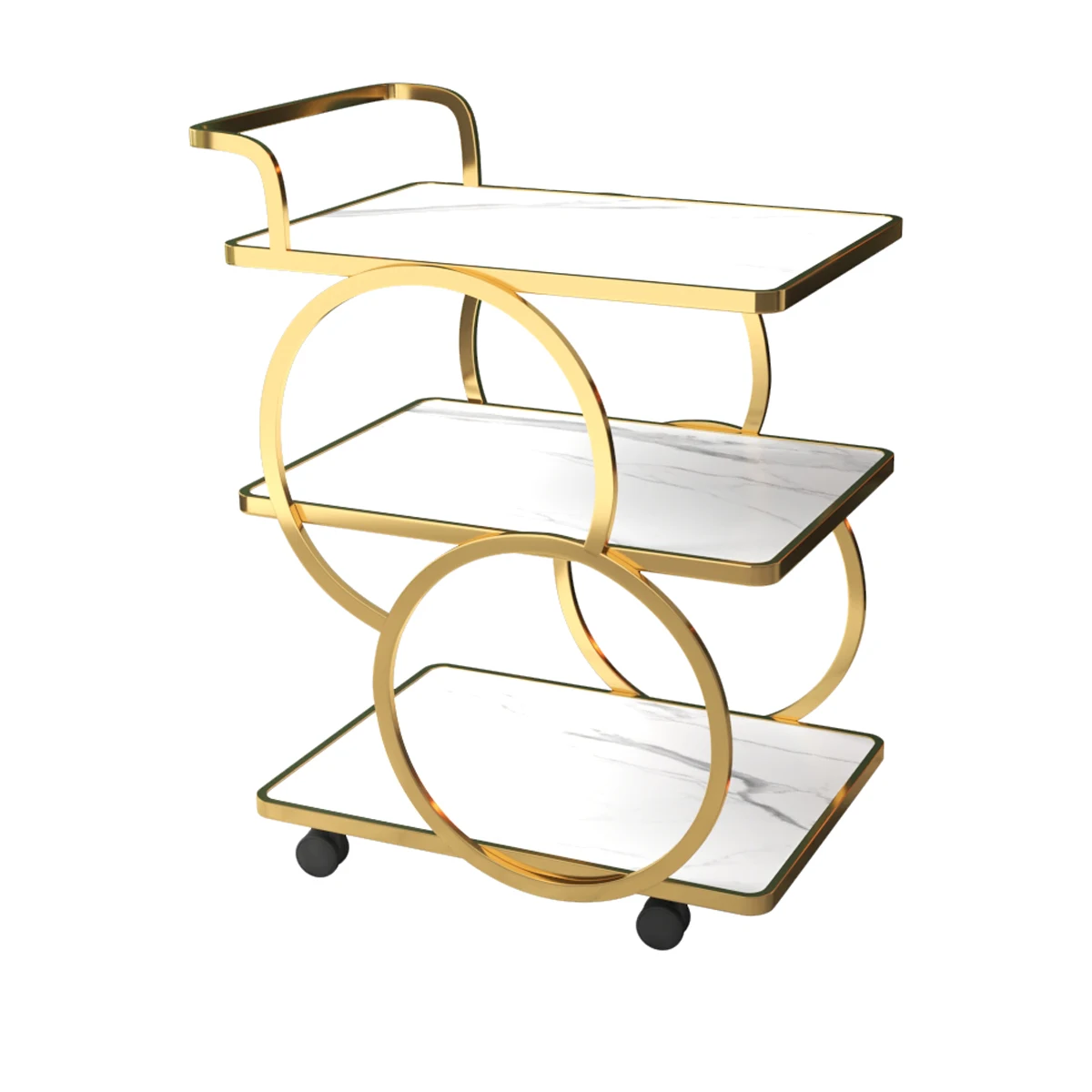 Hotel restaurant delivery cart stainless steel three layer wine cart tea cart Dim sum cake  shop mobile trolley