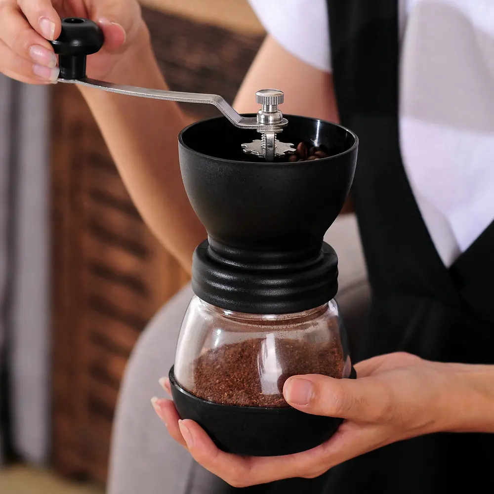 

Manual Coffee Grinder with Ceramic Core Washable Kitchen Household Handmade Nut Coffee Beans Grinding Machine with Sealed Can