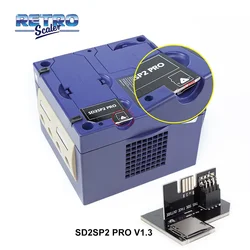 RetroScaler V1.3 NGC SD2SP2 POR MicroSD Card Reader Adapter For Gamecube NTSC Serial Port 2- Gold HQ ENIG Surface