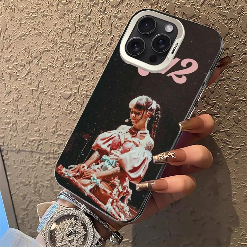 Girl Singer Melanie Martinez Phone Case White IMD Colorful Case Silver Suitable for iPhone 16 15 14 13 12 11 XS Pro Max