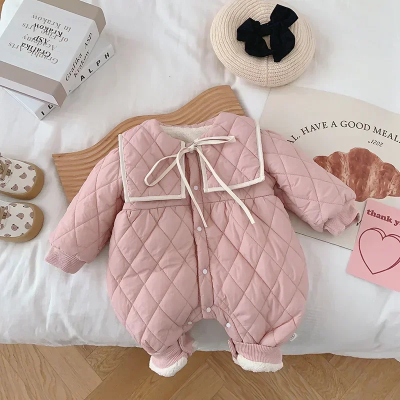 Baby Clip Cotton Bodysuit 0-2 years old children\'s fall and winter clothing girl clothes baby clothes romper newborn Jumpsuit