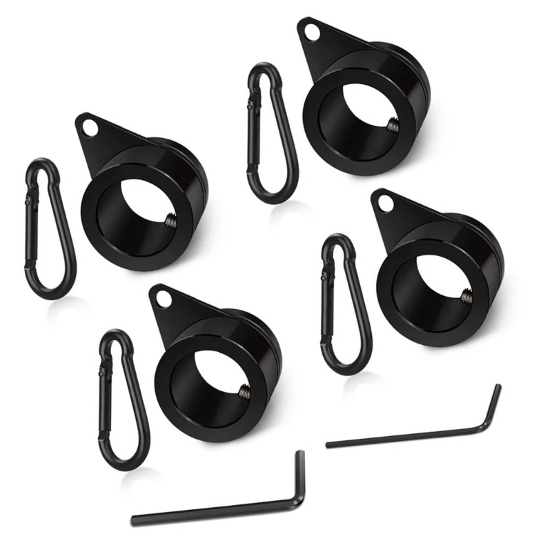 Flagpoles Mounting Rings Set with Carabiner 360 Rotations 1 to 1.26 Inch Diameter Dropship