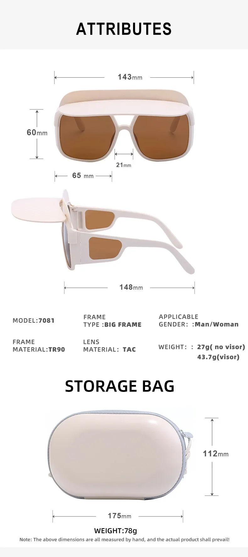Hochklappbare polarisierte Sonnenbrille, multifunktionale Sonnenschutz-Sonnenbrille, Outdoor-Camping-/Angelbrille für Damen und Herren – Detail 11