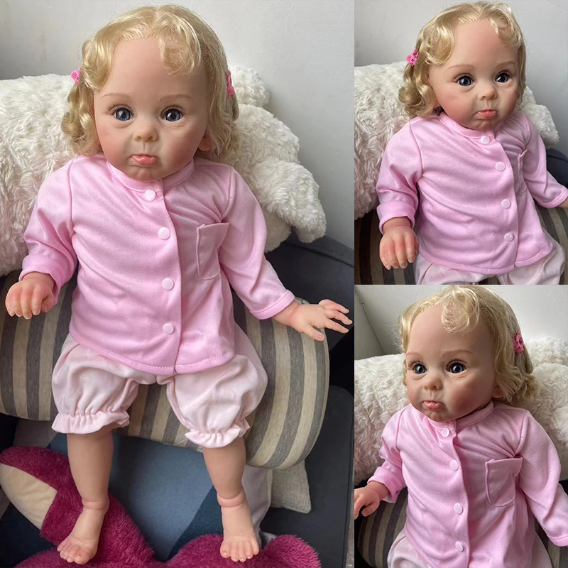 

60CM Adelaide Reborn Doll Huge Baby Collectible Toddler Lifelike Soft Touch 3D Skin Visible Veins Collectible Art Handmade Doll