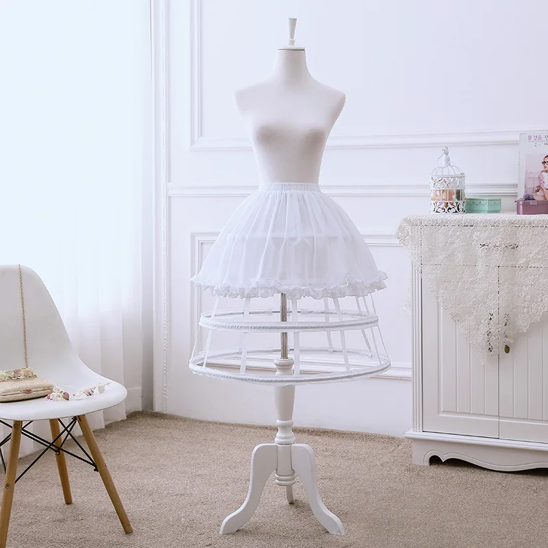 Lolita 4 Vòng Xương Cá Hỗ Trợ Lolita Crinoline Bạo Lực Thẻ Cửa Tất Cả Các Trận Đấu LỒNG CHIM Pannier Cosplay Crinoline