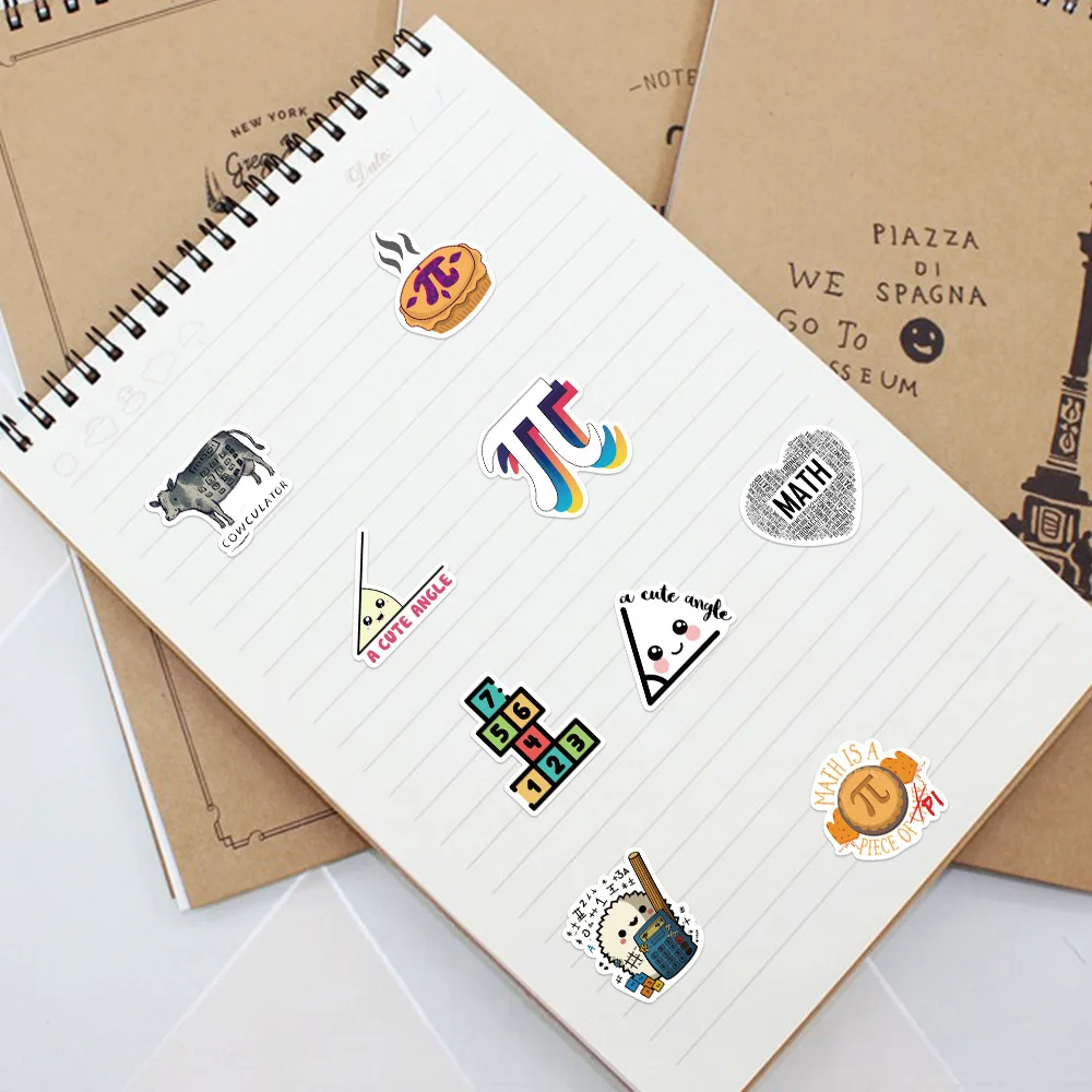 50 قطعة من ملصقات الكتابة على الجدران ذات الصيغة الرياضية وزجاجة المياه والكمبيوتر المحمول والهاتف والدراجة وحقيبة الأمتعة ولوح التزلج للأطفال والكبار #6