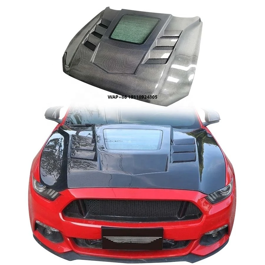 

2015-2017 for Carbon Fiber Hood with Transparent Glass Bonnet New Body Kits Including Bolts