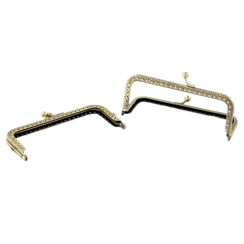 30Pcs Bronze Tone Frame Kiss Clasp Lock Pattern Handle For Purse Bag DIY Accessories 12.5x6.6cm