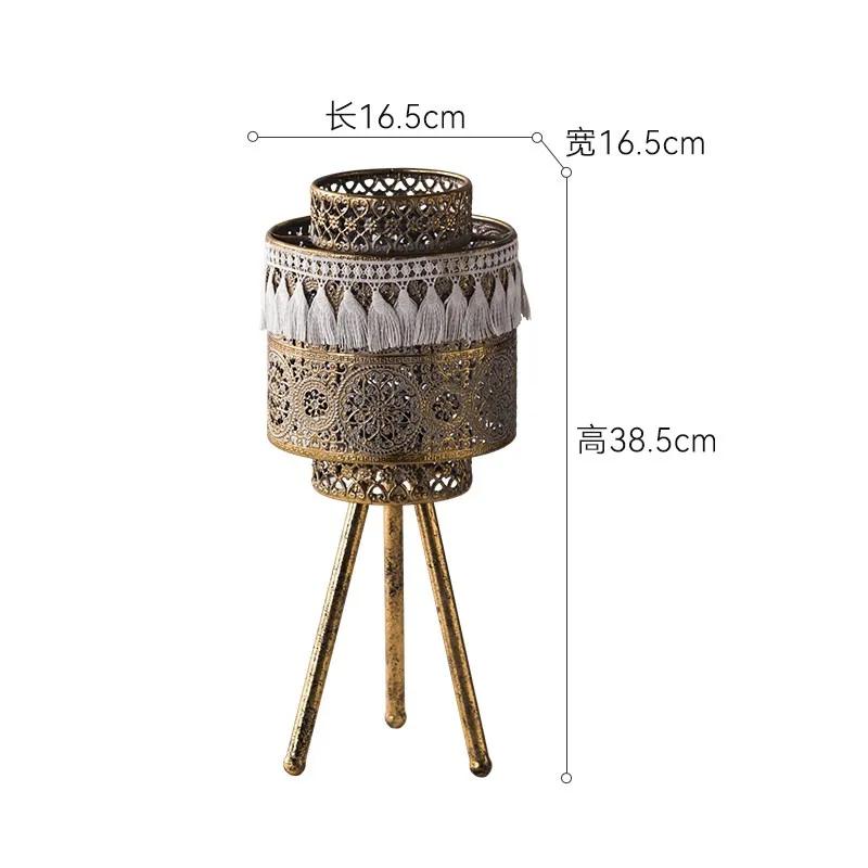 French Old Carved Wrought Iron Candlestick Restaurant Hotel Atmosphere Desktop Decoration Ornament Handicraft Shooting Props