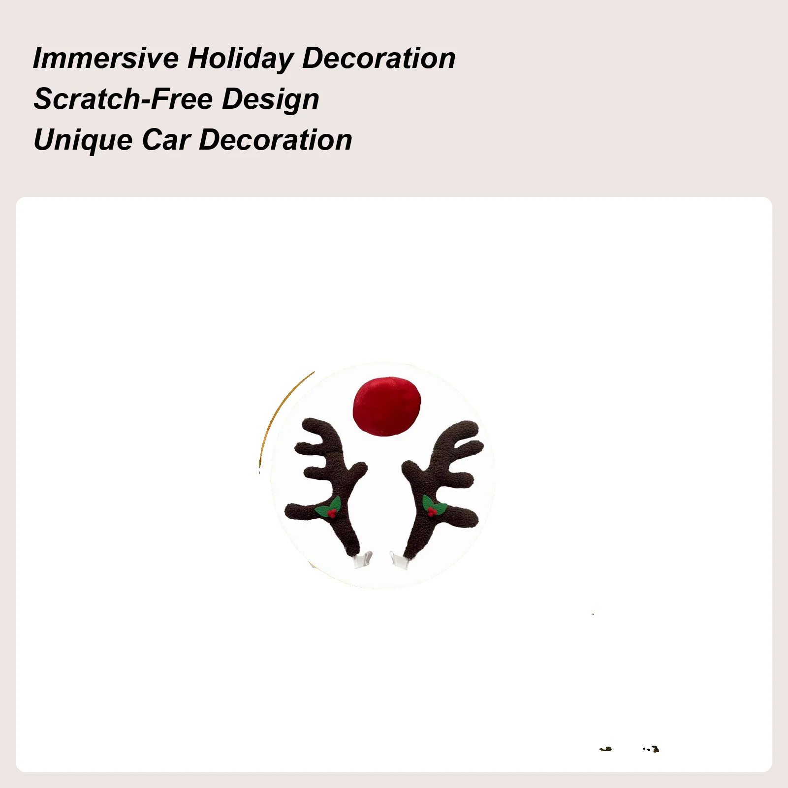 Reindeer Antlers For Cars Holiday Exterior Automotive Decoration Reindeer Car Kit Antlers For Suv Van Truck Vehicle Automotive