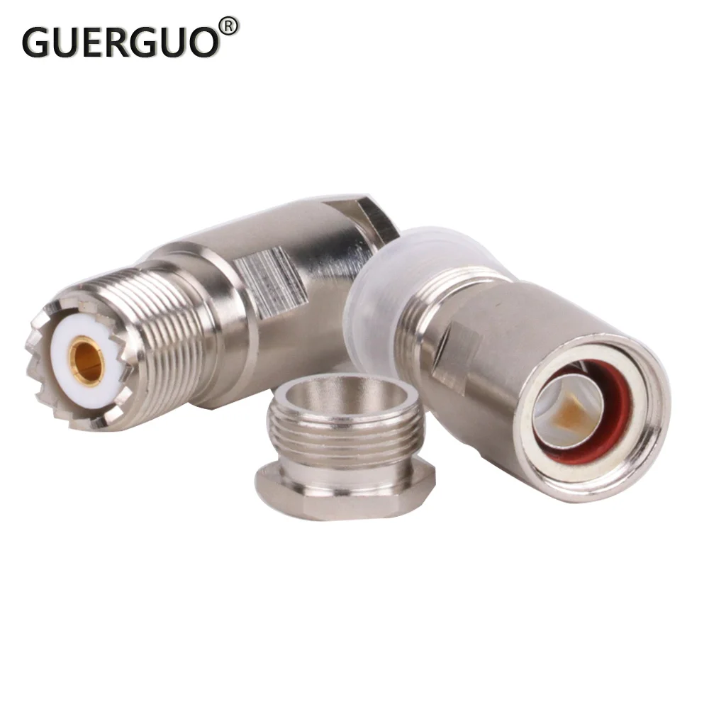 1Pcs Connector PL259 UHF Male Plug SO239 UHF Female Jack Clamp LMR400 7-FB RG6 RG8 Cable Wire Terminals RF Coaxial Straight