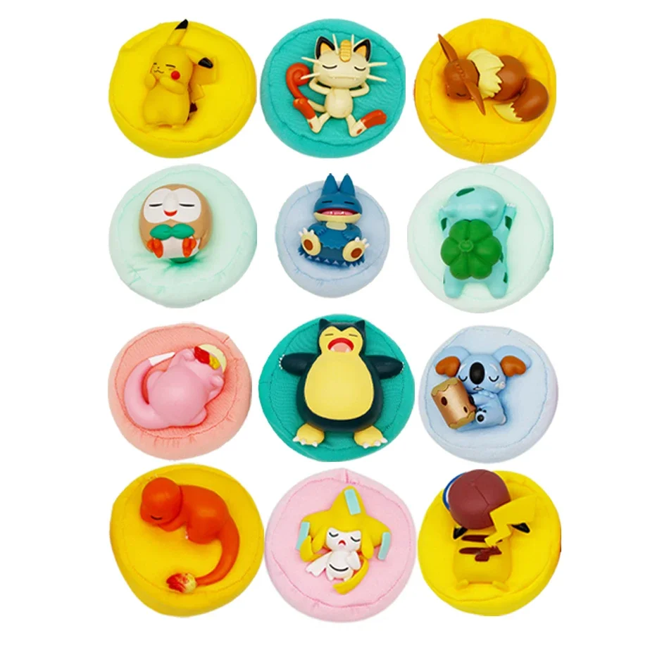 Anime Pokémon Blind Box Modellfigur 1-12 Stück Pikachu Schlaf-Serie Innenraumfigur Schlafende Position Spielzeug Geschenk für Freunde – Detail 2
