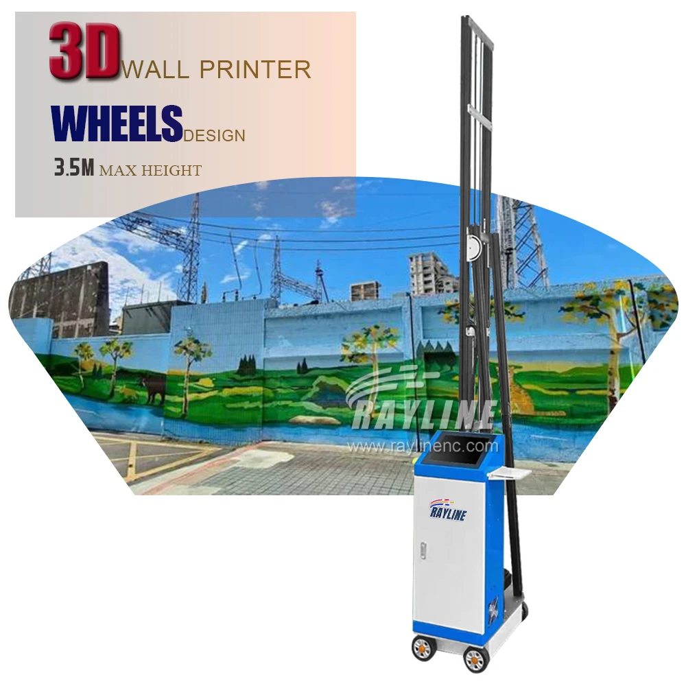 

High Quality CMYKW 5 Color 3D Wall Printing Machine Direct to Wall Murals UV Ink Wall Printer Double DX10/DX7 Factory Price