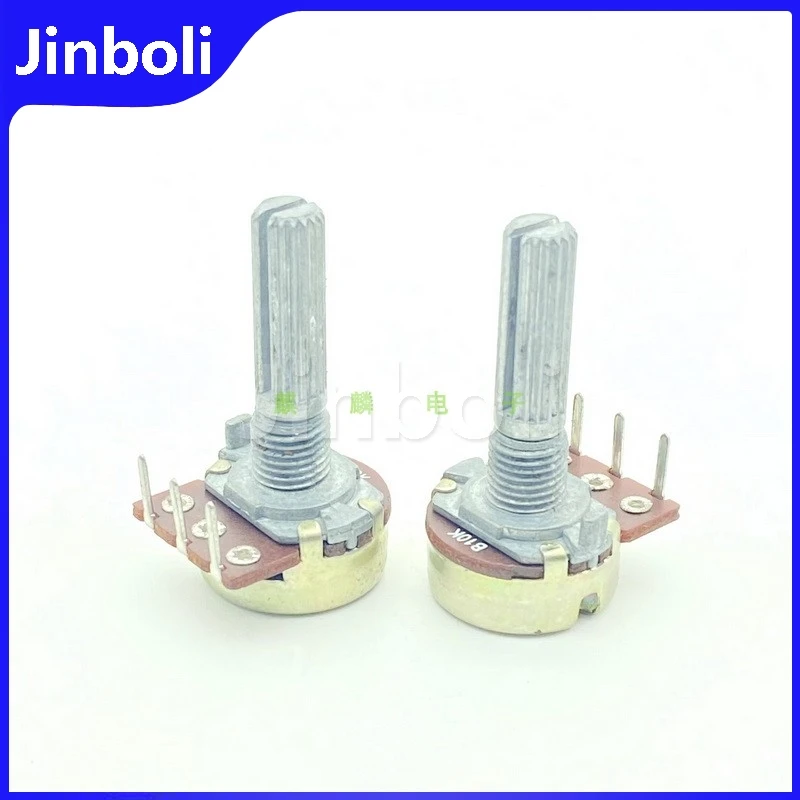 2 Stuks 16 Type B10K Innerlijke Gebogen Voet 3 Pins Enkele Verbinding Versterker Audio Luidspreker Volume Potentiometer Stap Verstelbare Weerstand