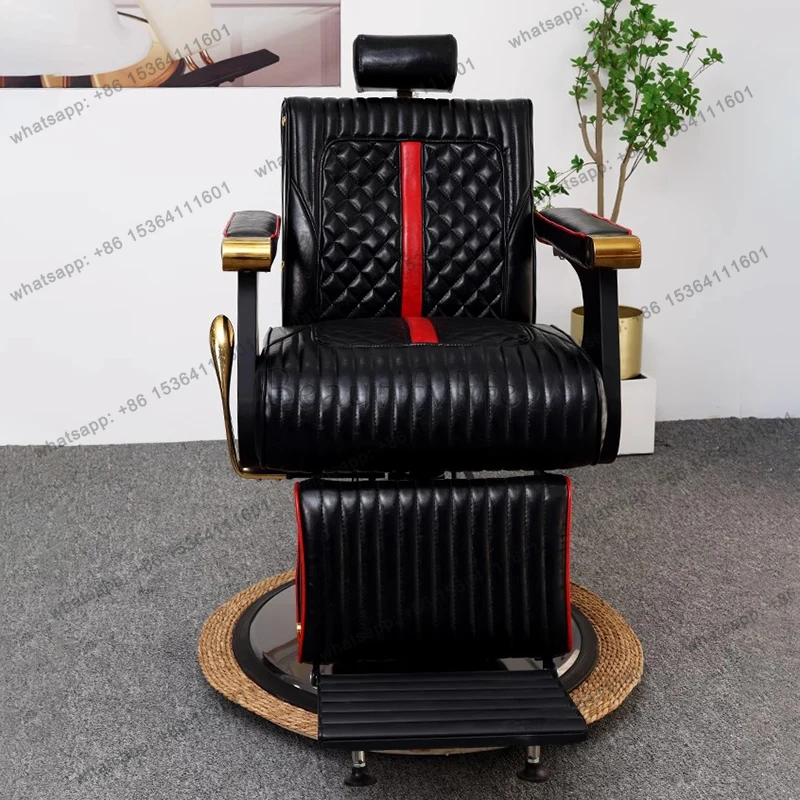 Sturdy Hydraulic Barber Chair Soft Upholstered Salon Chair Hair Care Studio Beauty Height Adjustable Salon De Coiffure Furniture