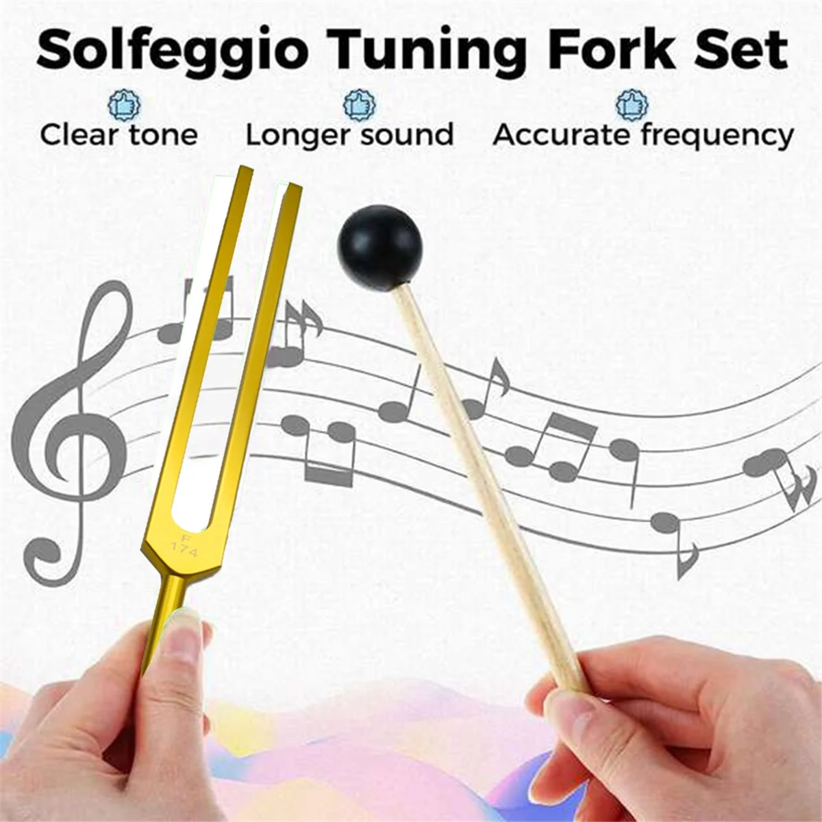 Imagem -04 - Tuning Fork Conjunto para Curar Chakra Terapia do Som Manter o Corpo Mente e Espírito Harmonia Perfeita f 174 hz