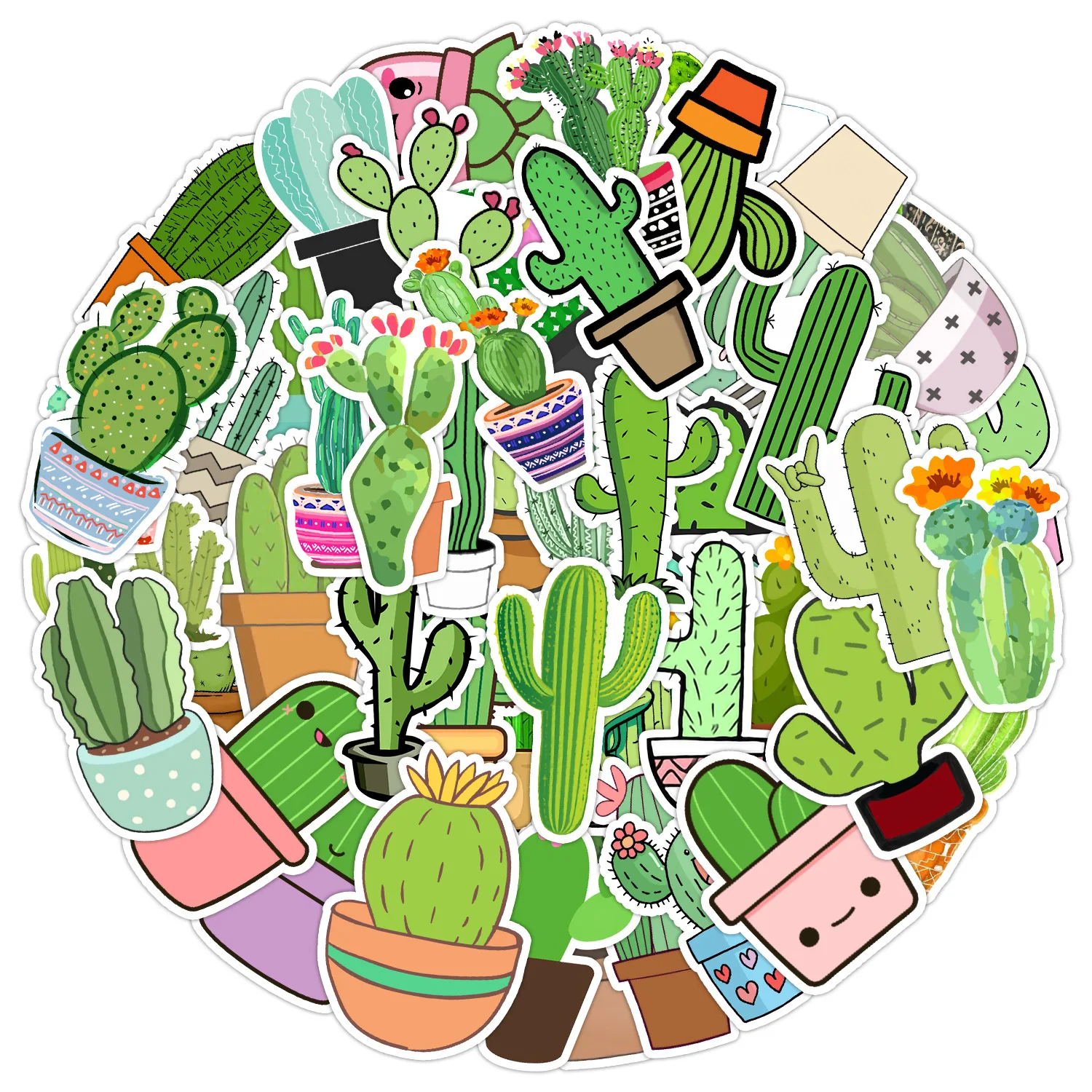 10/25/50pcs Cute Cactus Stickers Graffiti for DIY Luggage Suitcase Notebook Guitar Laptop Phone Stationery Water Bottle