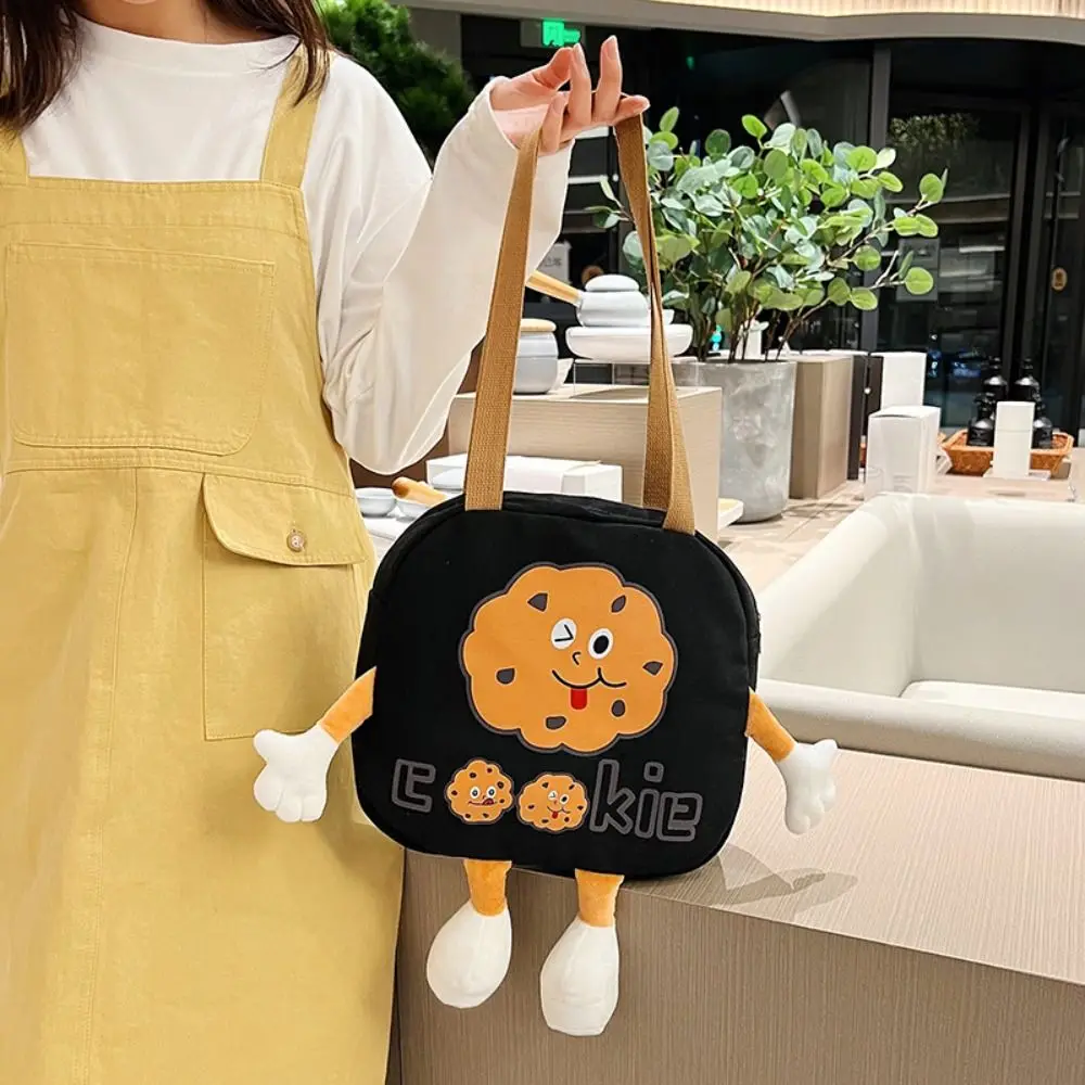 

Cartoon Cookie Canvas Bag Shoulder Bag Korean Stereoscopic Doll Simple Handbag Lady Travel Shopping Bags