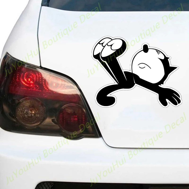 JuYouHui Exterior Accessories Decal Funny Car Sticker The Felix Cat Waterproof Auto Decors on Bumper Rear Window Decals