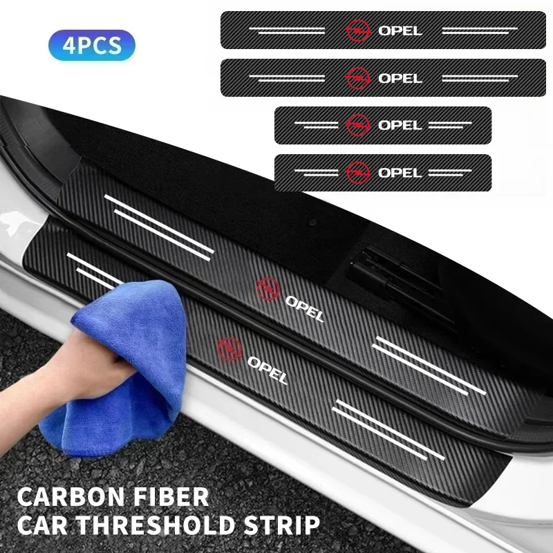 

Набор из 4 наклеек на пороги автомобиля из углеродного волокна, подходит для Opel Astra j g Insignia Corsa Zafira b Mokka Vivaro Meriva Grandland