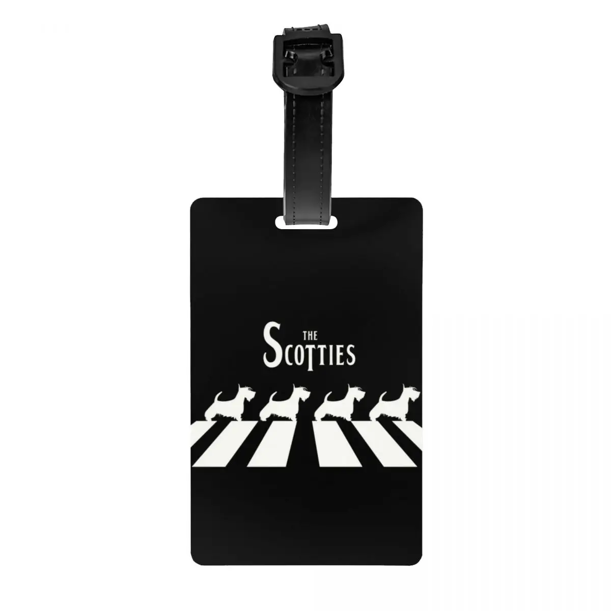 Custom The Scotties Luggage Tag Privacy Protection Scottish Terrier Dog Baggage Tags Travel Bag Labels Suitcase