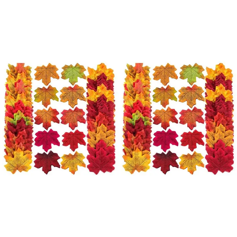 

【ОРНАМЕНТ】1000 шт. Искусственные листья клена из шелка, осенние листья для рукоделия, скрапбукинга, осеннего декора, свадебного оформления