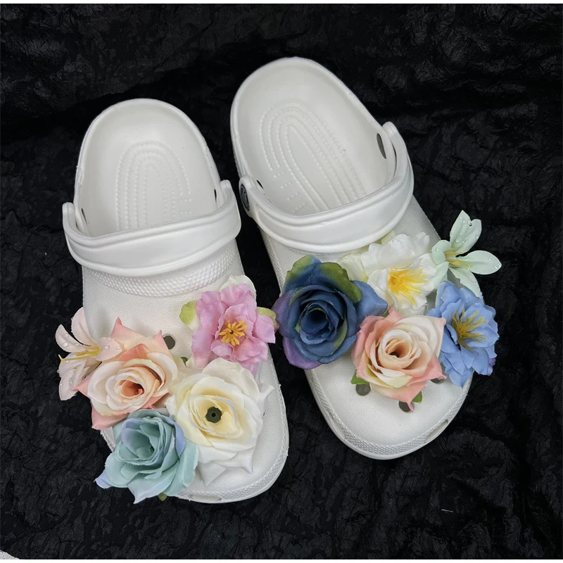 

Removable Sandals Decoration Flower Hole Shoes Accessory DIY Color Shoe Buckle Exquisite Simulation Butterfly Orchid Shoes Charm