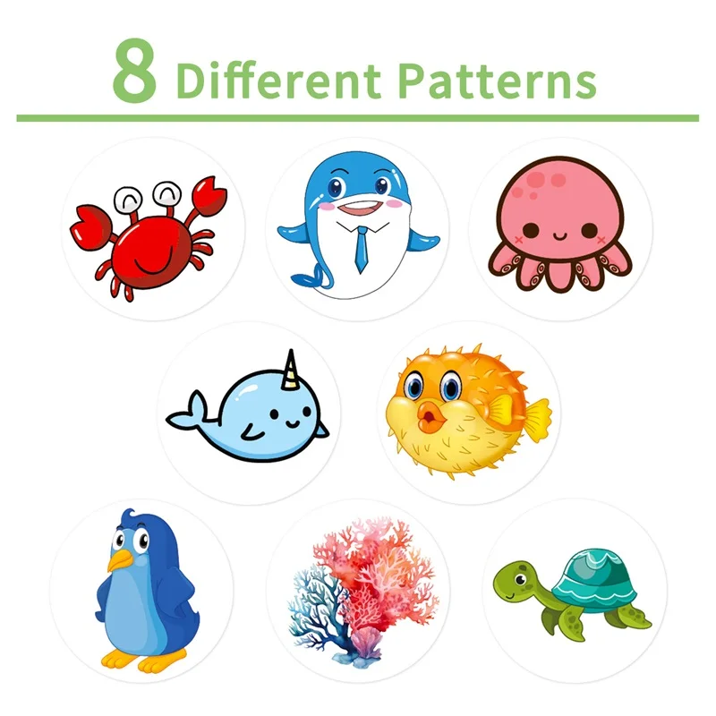 500PCS Cute Fat Marine Fish Sticky Paper Sticker Labels Thank You Sticker Sealing Stationery Supplies Decoration Scrapbooking