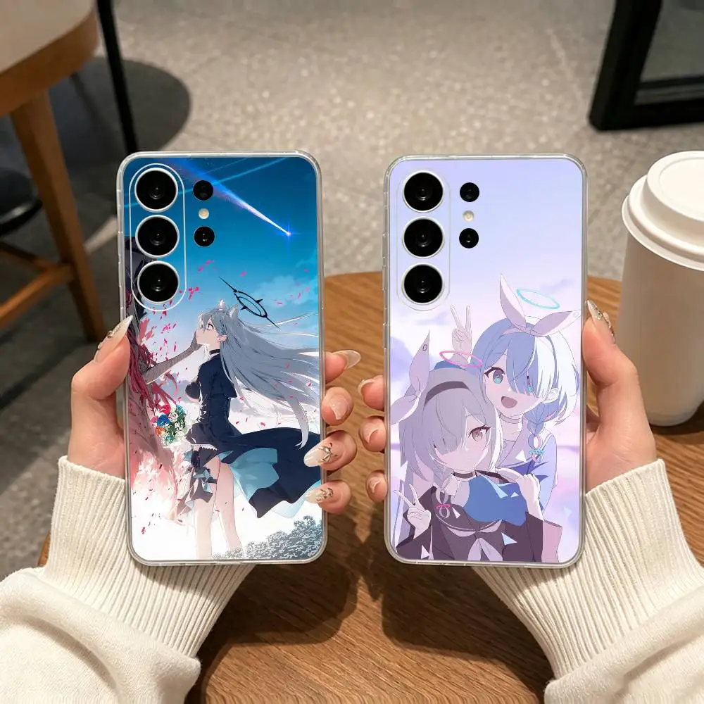 Blue Archive gift Phone Case Transparent Silicone Soft For Samsung S25,S24,S21,S22,S23,S30,Ultra,S20,Plus,Fe
